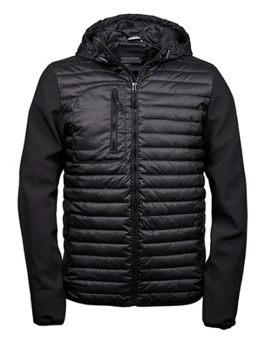 TEE-9628-Mens Hooded Crossover Jacket